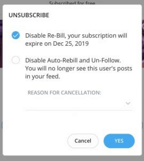 How to cancel an OnlyFans subscription